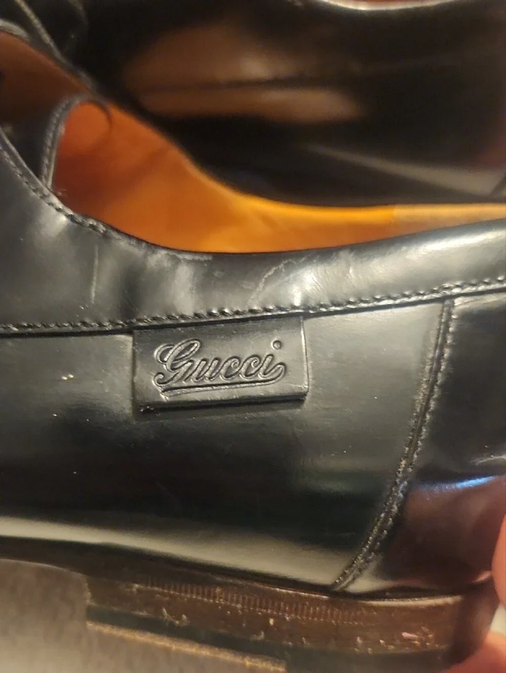 Gucci Black Leather Lace-Up Derbies with Stitched Apron - Picture 3 of 11